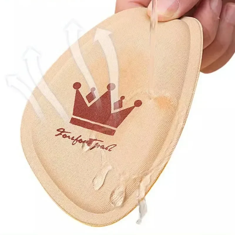 Soft Elastic Forefoot Pad High Heels Leather Shoe Sweat Absorbing Insert Anti Slip Half Insoles Strong Shock Absorption Shoe Pad