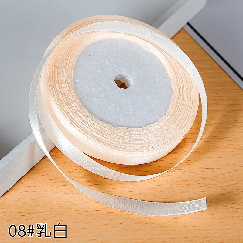 Elegant 6mm Silk Satin Ribbon for Special Occasions - 22 Meters Roll