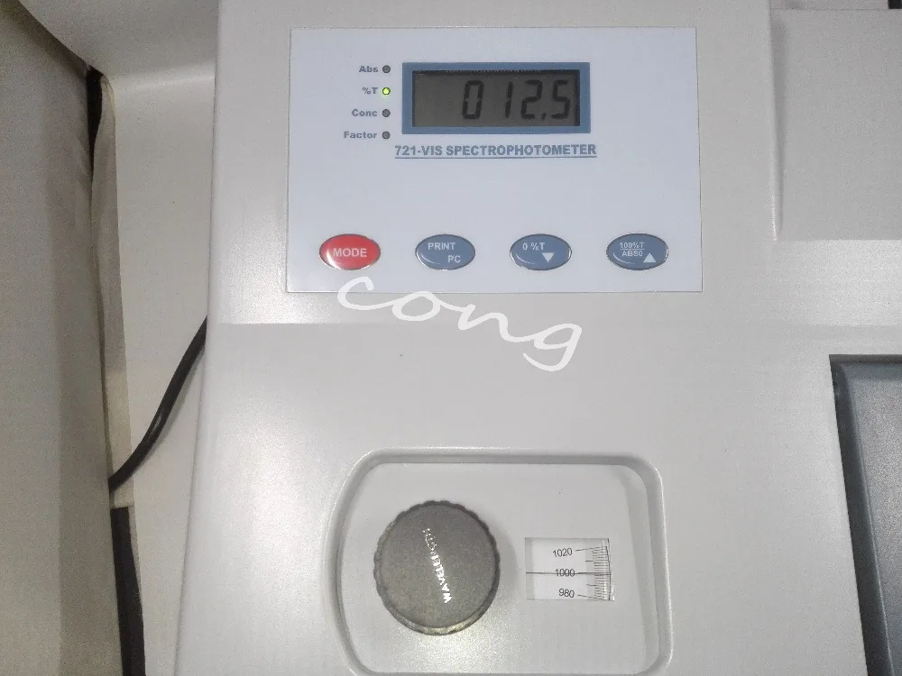 VIS-721 Visible Spectrophotometer 350–1020nm Digital Optical Laboratory Analysis Instrument detail image 7
