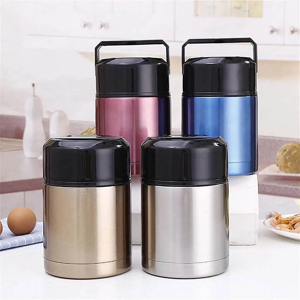 Food Jar Wide Mouth for Hot Food,Lunch Box with Handle Lid,Leak Proof Double Wall Vacuum Insulated Soup Container