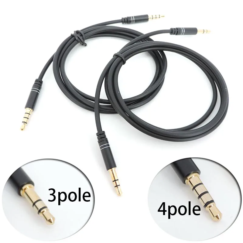 

3pole 4 pole Aux cable Male to 3.5mm Jack Male Stereo Headphone Cable Jack 3.5 Aux Audio Cable Cord for Phone Earphone
