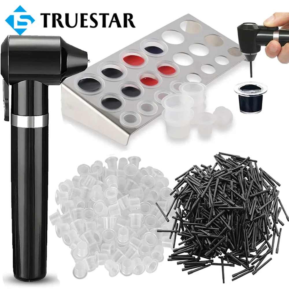Tattoo Ink Mixer - Plastic Pigment Mixer With 5pcs Sticks 2Colors Color Blanc