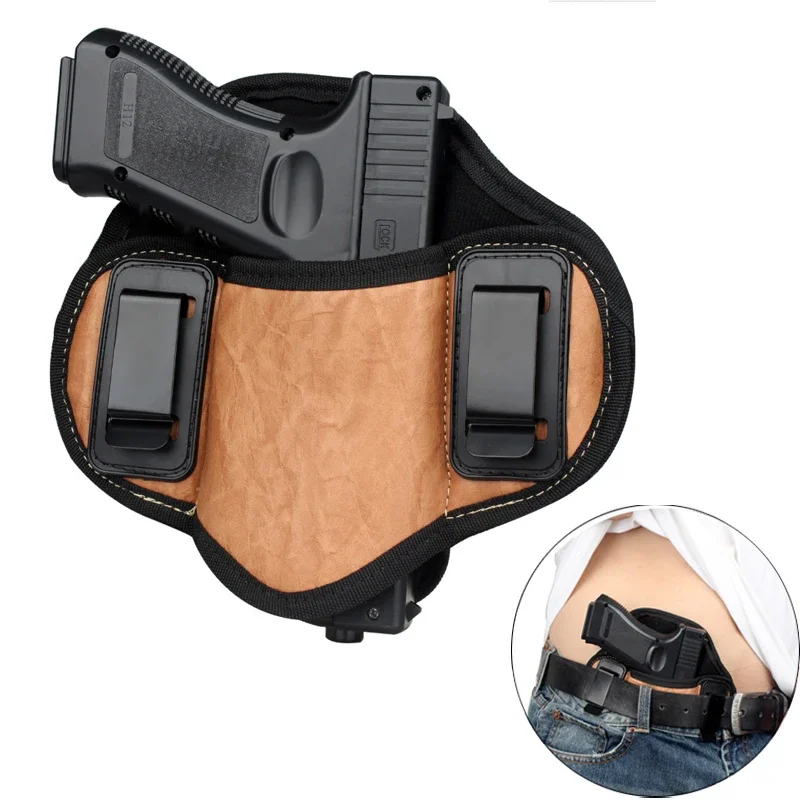 Tactical Concealed Carry Gun Holster PU Leather IWB Pistol Case Fit Glock 19 23 32 26 27 30 33 M&P Shield XDs Taurus PT111,pistol holster,gun holster,gun accessories