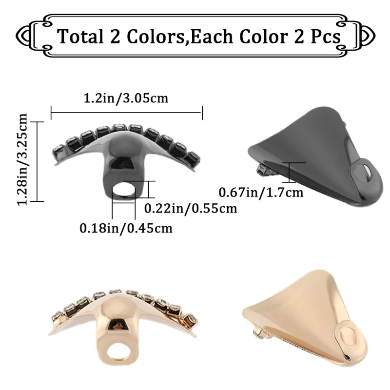 QWORK® 20 Paia Punte di Ricambio per Tacco Alto, Forma di U, 8, 9, 10, 11, 12 mm