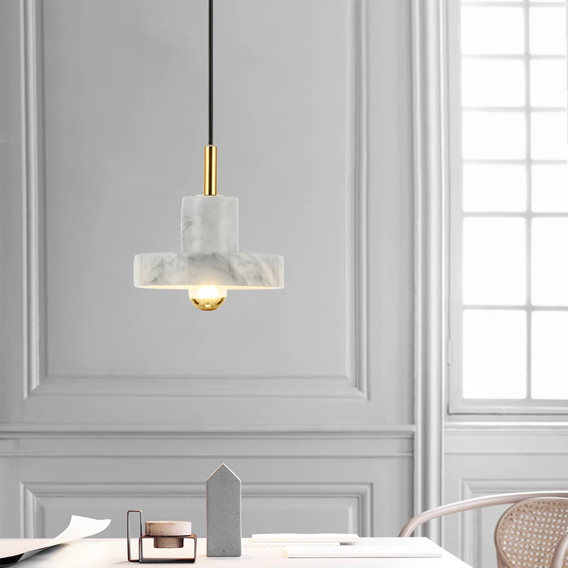 

Nordic light luxury marble lamp modern minimalist bar personality creative porch restaurant bedroom bedside small chandelier