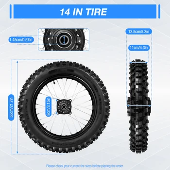 90/100-14 Dirt Bike Rear Tire 1
