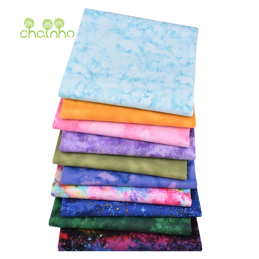 Chainho,Plain Weave Cotton Fabric,Handmade DIY Quilting Sewing Material,Patchwork Cloth,10 Designs Series,20x25cm/Piece,15CD26