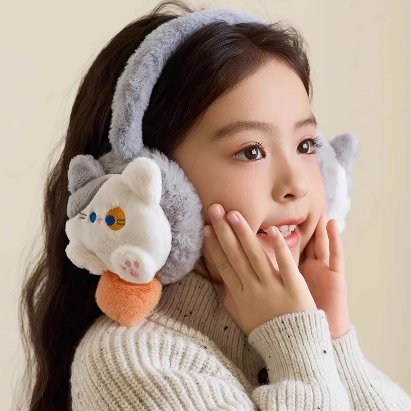 Cartoon Rabbit Winter Warm Earmuffs for Children Girls Plush Thick Soft Ear Cover Ear Protection Warmth Muffs for Women Kids