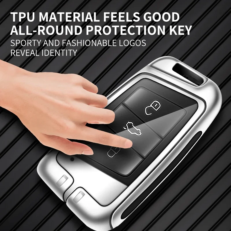 Car Key Case Cover Holder Shell Fob for Skoda Kodiaq Zinc Alloy Protection Key Chain Buckle Keyless Accessories
