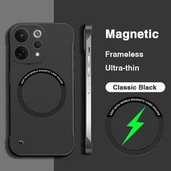 Premium Frameless Magnetic Wireless Charging Candy Phone Case - Sleek & Durable Back Cover for Vivo V70 (Classic Black)