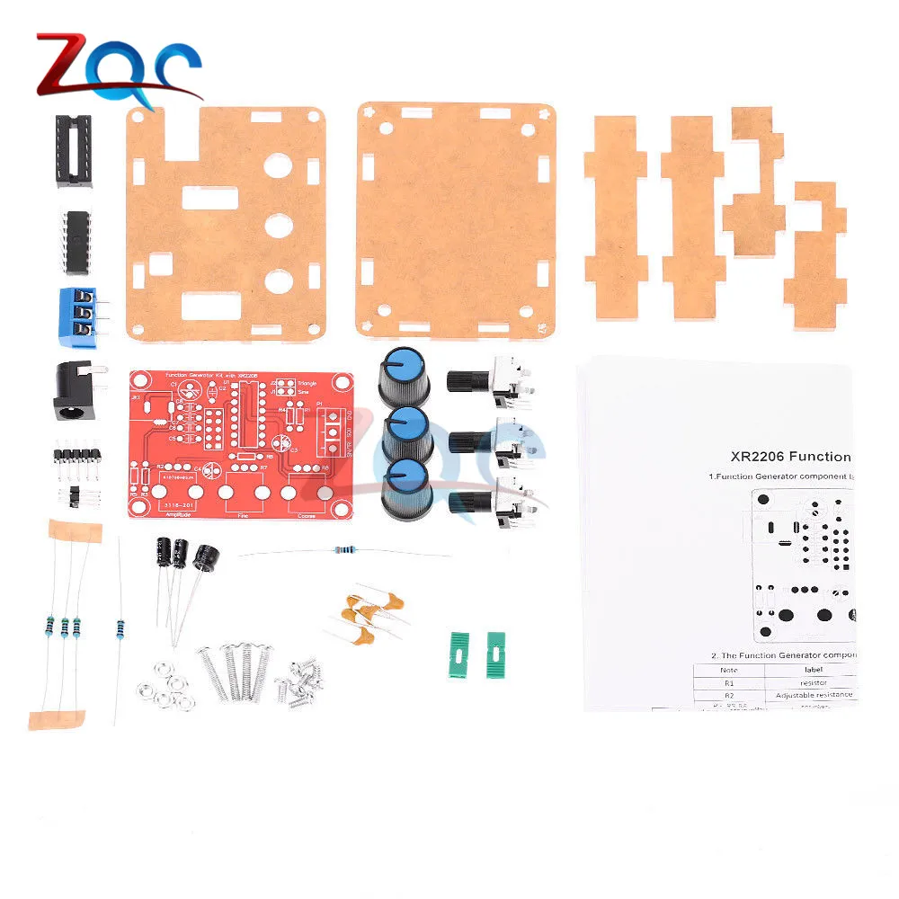 1Hz -1MHz XR2206 Function Signal Generator DIY Kit Sine/Triangle/Square Output Adjustable Frequency Amplitude signal generator kit signal generator
