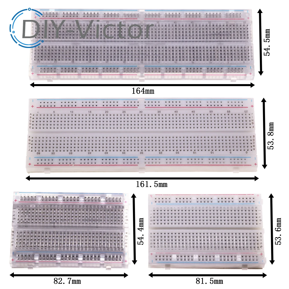 1pcs NEW MB-102 MB102 Breadboard 830 Point Solderless PCB Bread Board White/Transparent Test Develop DIY For Arduino image 6