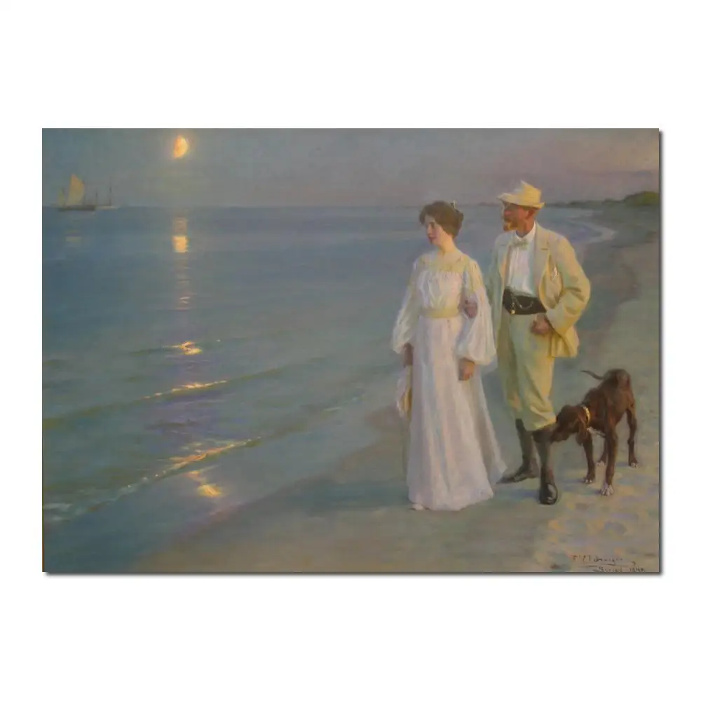 

Portrait Painting Woman High quality Summer evening on Skagen's beach by Peter Severin Kroyer oil painting on canvas Handpainted