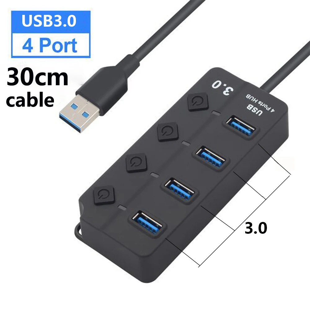 USB Hub 3.0 Multiprise USB High Speed Splitter 7 Port thumbnail 7