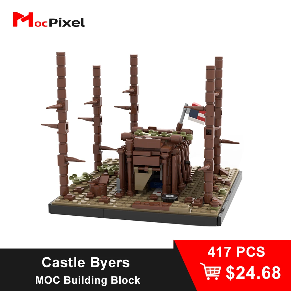

Мокапиксельный замок Byers, модель MOC, строительные блоки, уличный вид, сборные блоки, детские развивающие игрушки, подарки