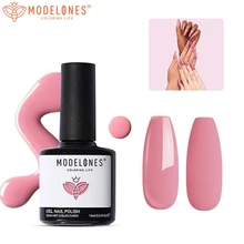 

Modelones 15ml Pink Nail Varnish Fresh Gel Manicure Semi Permanent Nail Glue for Soak Off LED Nail Art Hybrid UV Paint Nails