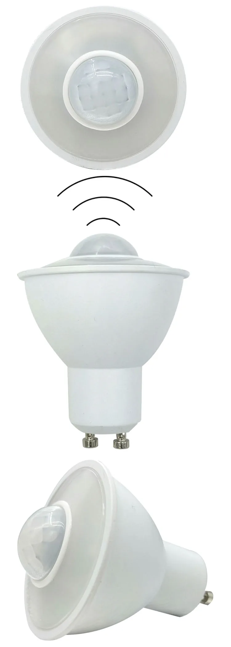 PIR LED Light Spot with Motion Sensor 6W GU10 85-265V AC Energy Saving for Corridor Passageway Hall Way Lamp led spotlight