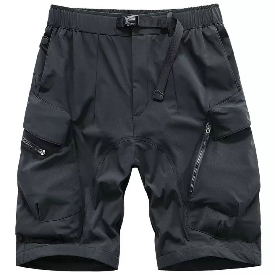 Black Summer Shorts Men Techwear Cargo Shorts Streetwear Tactical Function Short Pants Harajuku Bottoms