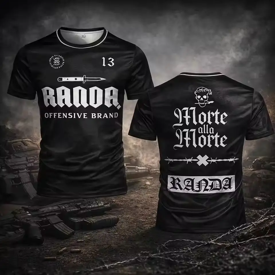 2026 남성 여성 Fightwear 야외 캐주얼 라운드 넥 반팔 남성 탑 티셔츠 새로운 3D 프린트 복싱 RANDA 통기성 스포츠웨어