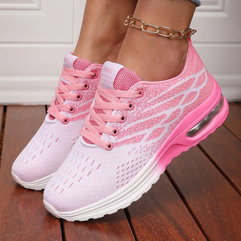 Women Running Shoes Sneaker Air Cushion Soft Sole Lightweight Mesh Tennis Sports Shoes
