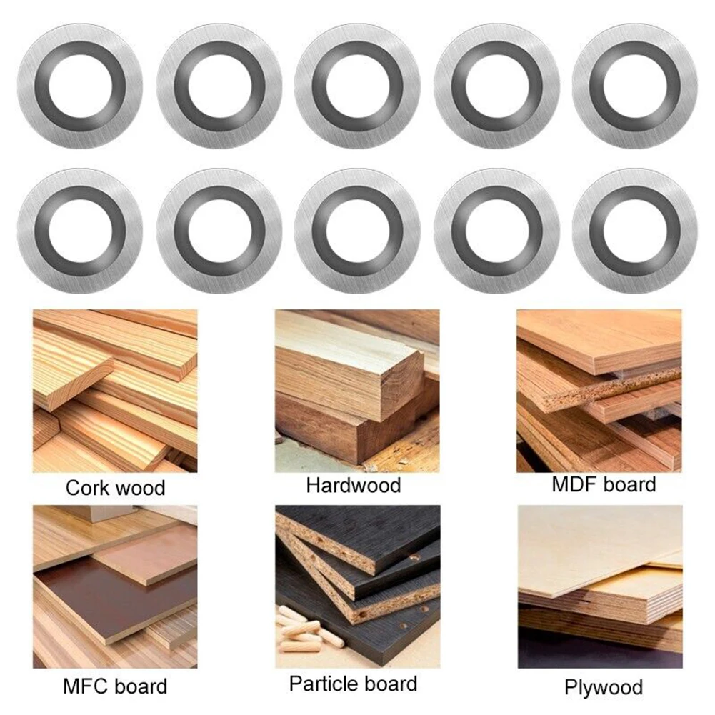 

10x Carbide Indexable Inserts Round Chisel Cutter Wood Lathe Turning Tool 12mm Household Power Tool Accessories