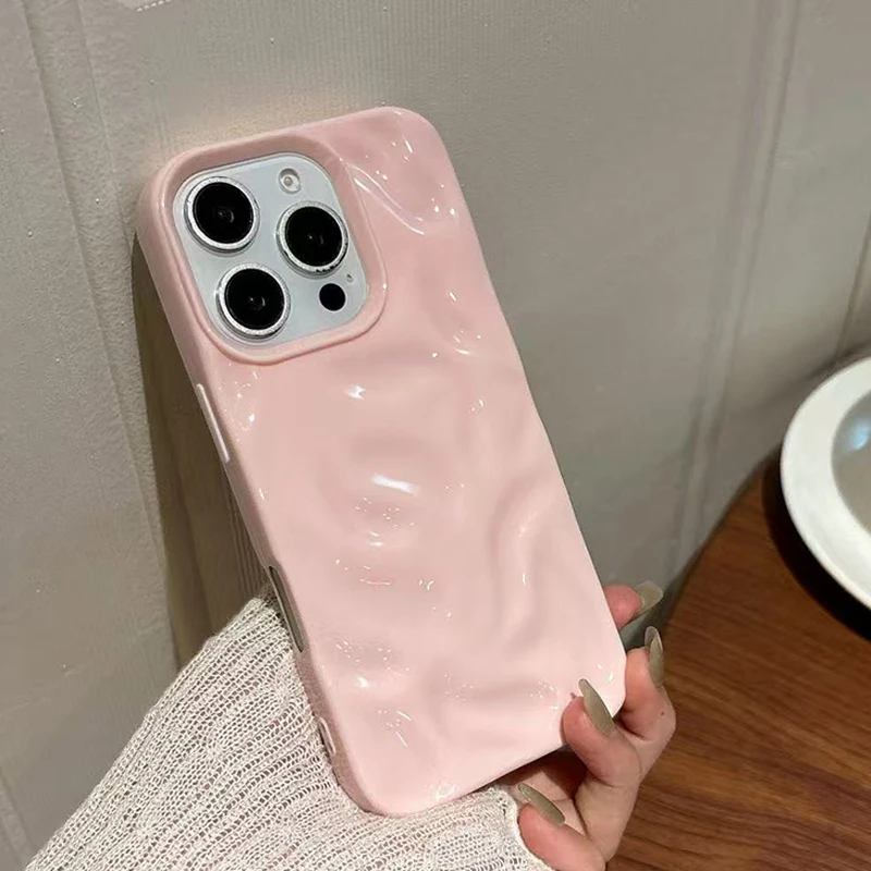 Luxury Fold Pattern Matte Silicone Shockproof Phone Case