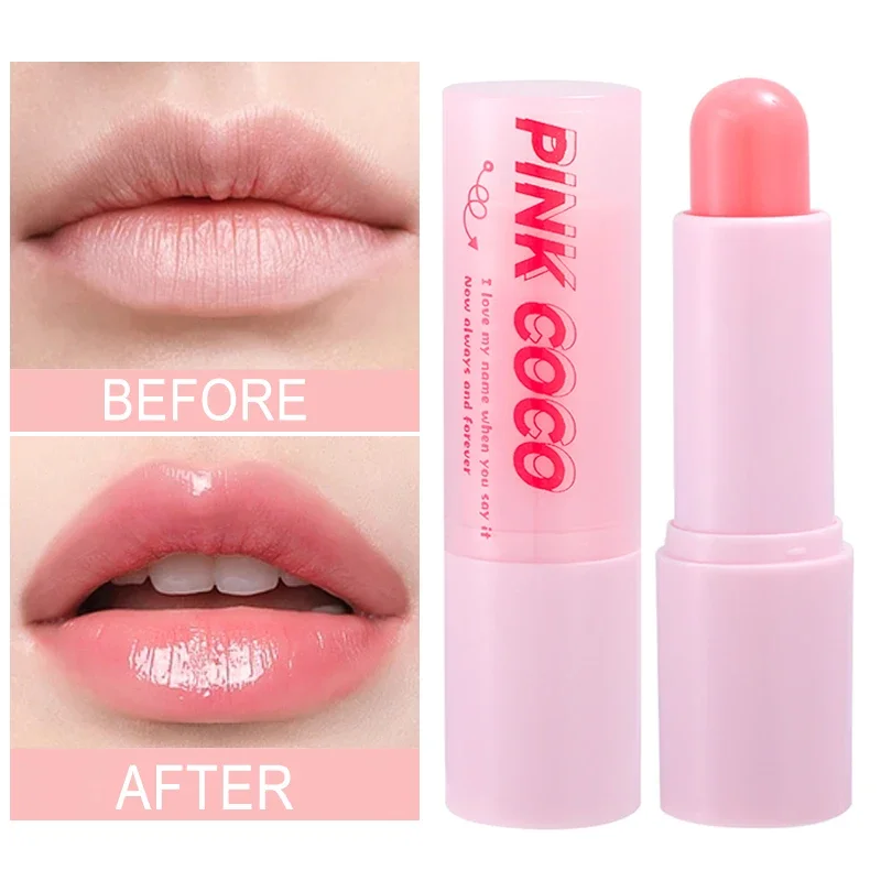Crystal Change Color Lip Balm Girl Cherry Pink Lipstick Long Lasting Moisturizing Warm Change Lip Balm Lip Care Beauty Makeup