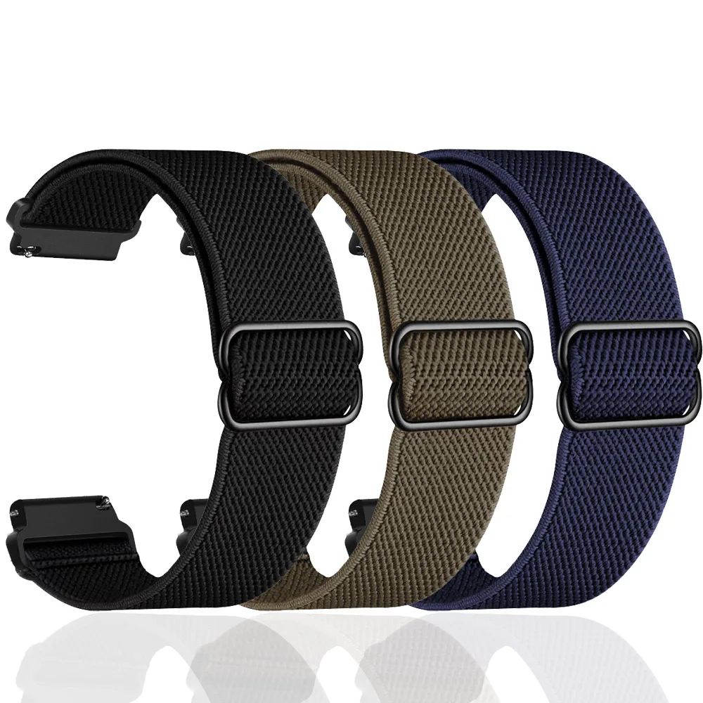 Elastic Nylon Wrist Strap, 20/22mm Adjustable Band