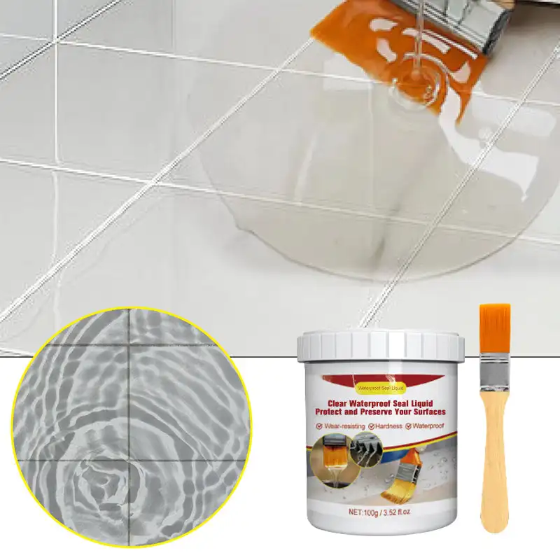 Waterproof Sealant Sealant Paste Liquid Glue 100g Waterproof Adhesive Leak Proof Coating Bathroom Floor Transparent