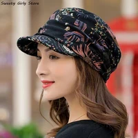 Women Slouchy Skullies Caps Ethnic Style Berets Hat Comfortable Spring Bonnet Cap New Warm Turban Short Brim Beanies Hats 2025 1