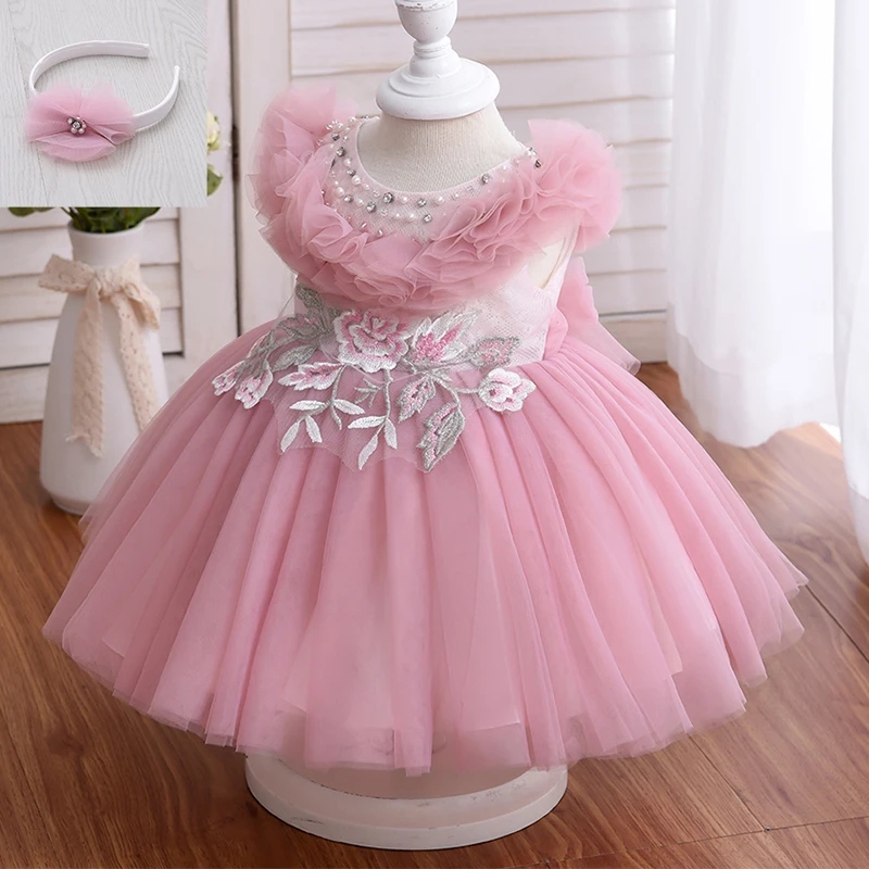 Yoliyolei-Fluffy-Collar-Baby-Girl-Dress-Flower-Girl-Wedding-Dresses ...