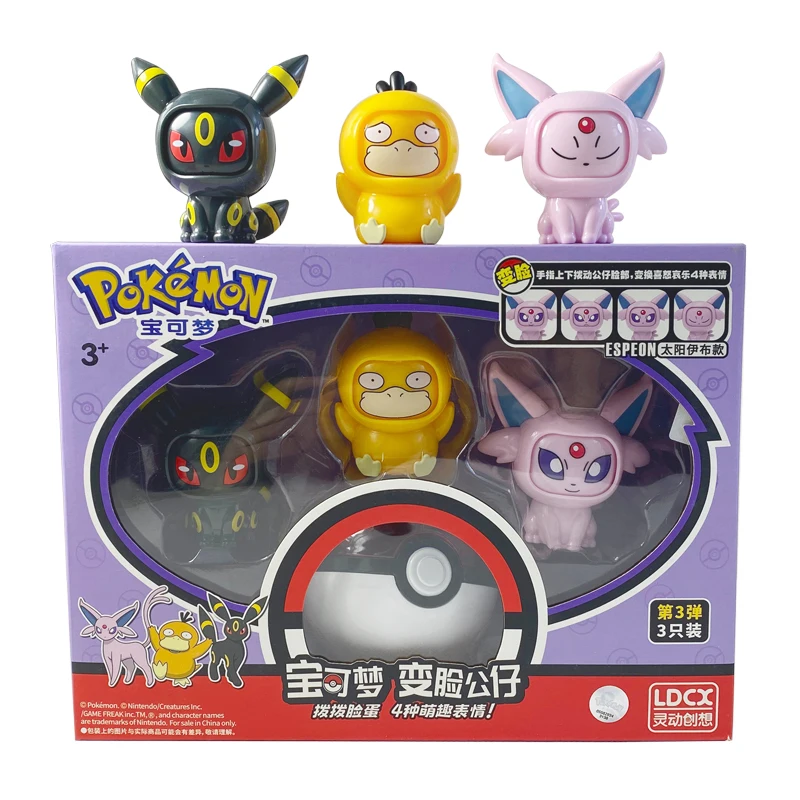 New Genuine Pokemon Eevee Figures Pikachu Face Change Toys Pokemon Anime Action Figure Charmander Bulbasaur Pokeball Toy Gifts