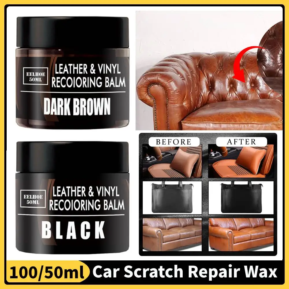 Leather Color Restorer 100/50ml Black/Brown Leather Restorer Car Seats Filler Repair Compound Restoration Cream leather repair gel,leather filler paste,leather repair kit,leather repair paste