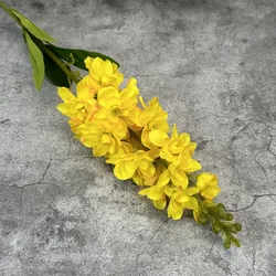 Vibrant Artificial Hyacinth Violet Flower Branch for Autumn Home and Wedding Decoration (Yellow)