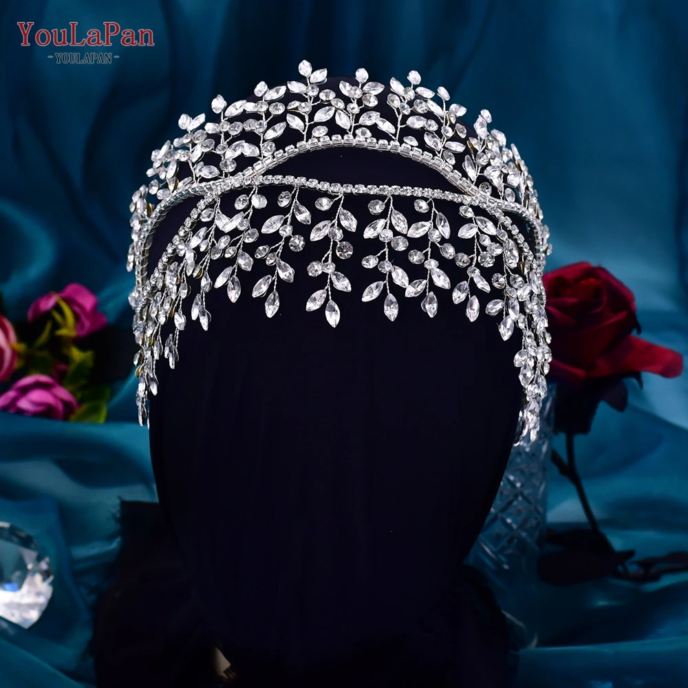 

YouLaPan HP477 Crystal Wedding Crown Bridal Hair Accessories Woman Tiara and Headdress Princess Headband Bride Headpiece Gift