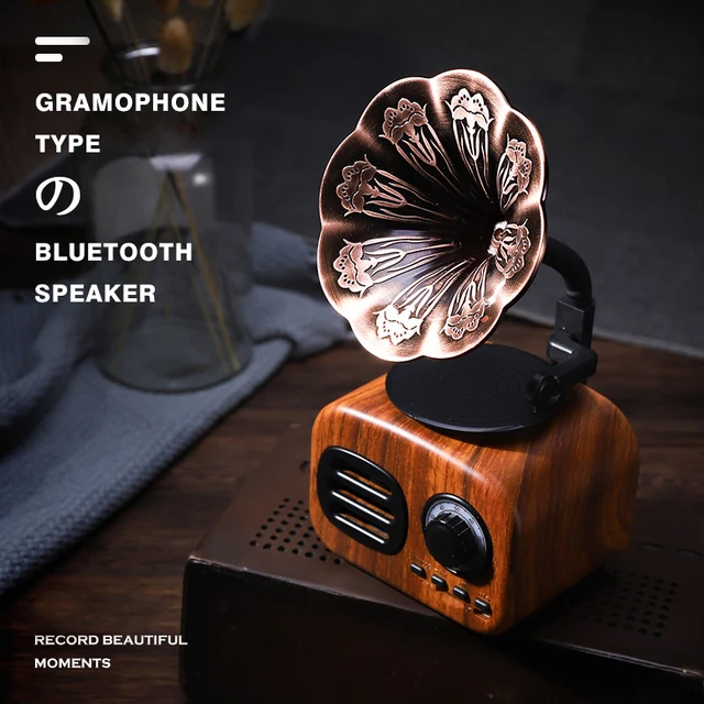 Bluetooth speaker retro wood portable box wireless mini speaker outdoor for sound system tf fm radio