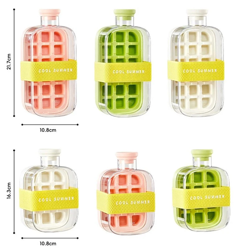 Silicone Ice Cube Making Mold With Lids Ice Kettle Dual-Use Convenient Making Press Non-Contact Deicing Straw Kettle