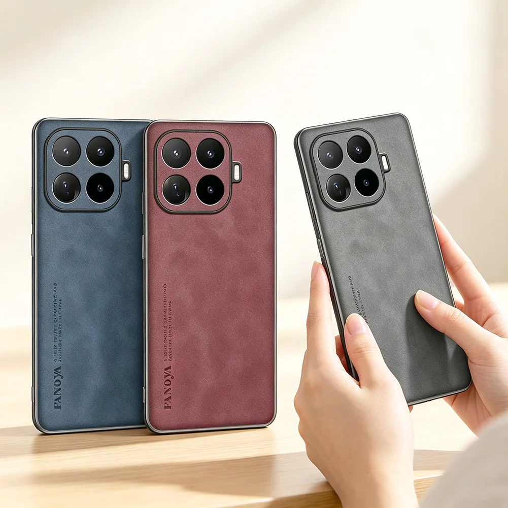 Elegant Plain Leather Suede Phone Case