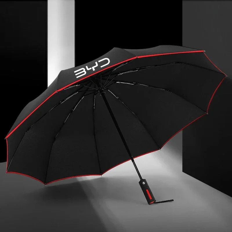 For BYD Atto 3 Tang F3 E6 Yuan Plus Song Max F0 Qin G3 I3 Car Portable Automatic Folding Windproof Sunshade Umbrella Accessorie