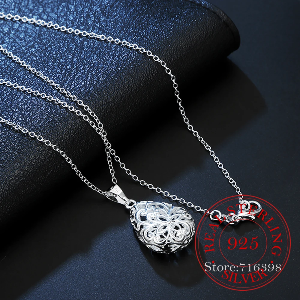 

Hot Charm 925 Sterling Silver Hollow Flower Drop Necklace for Women Wedding Party Jewelry Luxury Fine Lady Party Wedding Gift