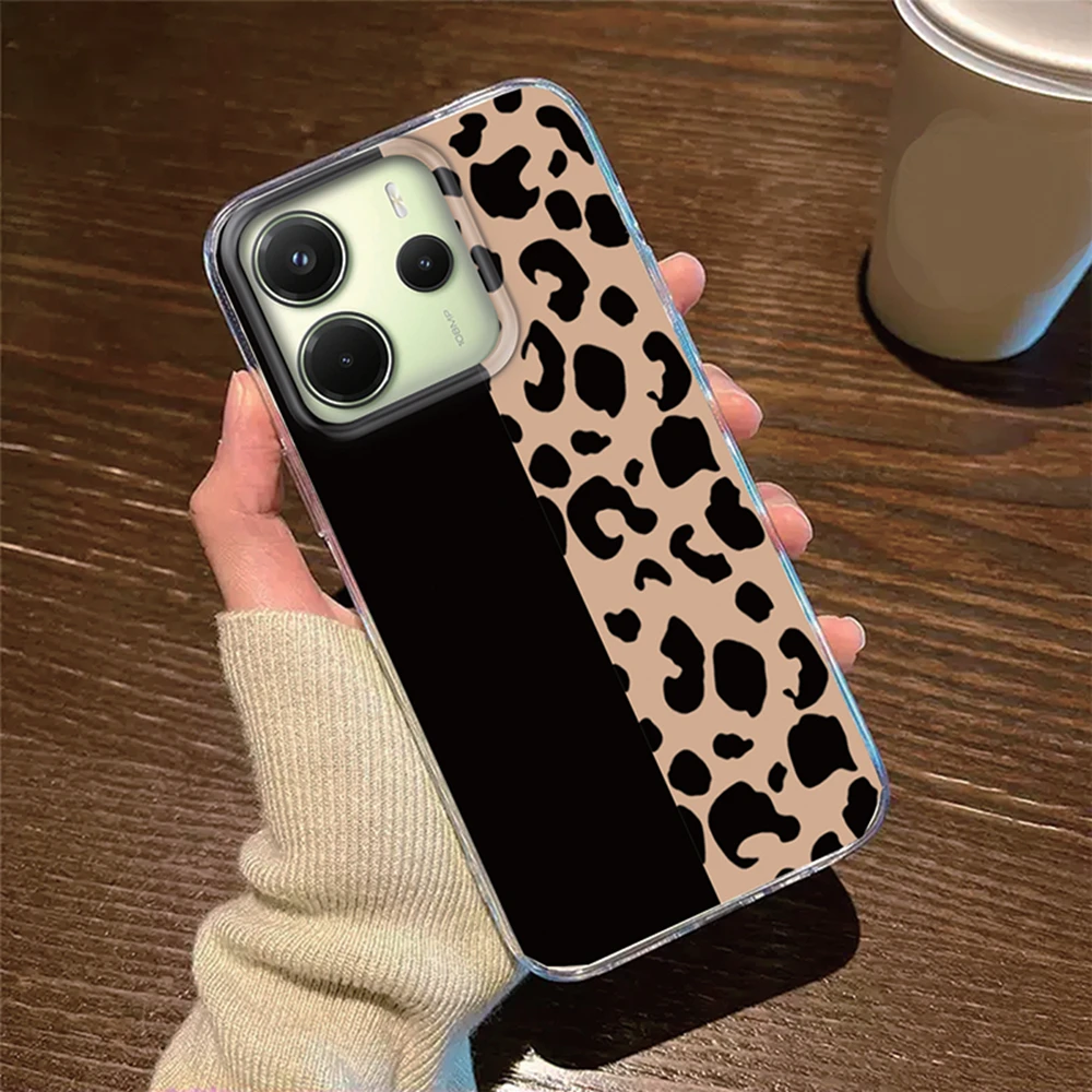 Shockproof Transparent Leopard Print Phone Case with Camera Protection
