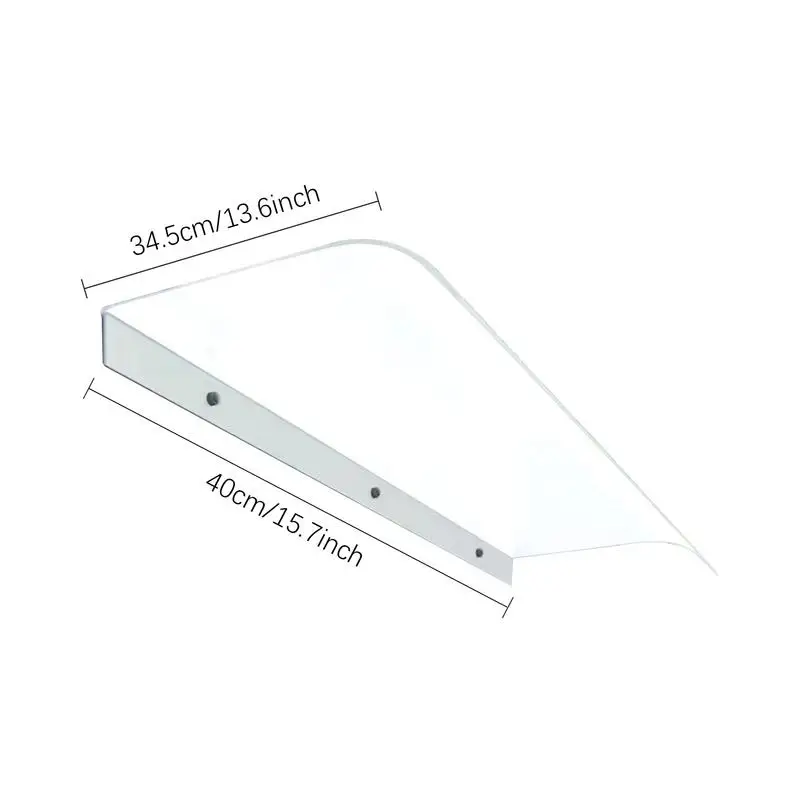 Door Window Awning PC Board Cover 40cm Outdoor Front Door Patio Sun Shelter Window Eaves Rain Cover Canopy Pergola