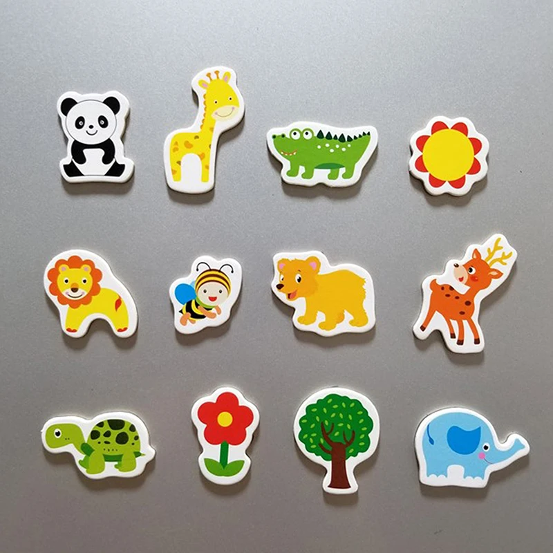 Animal Fridge Magnet Fish And Crab Wooden Fridge Magnet 3D Cartoon Sticker Toy For Kids Diy Office Whiteboard Gadget Magnetic Fridge Magnets Magnetic Sticker Magnetic Fridge Stickers