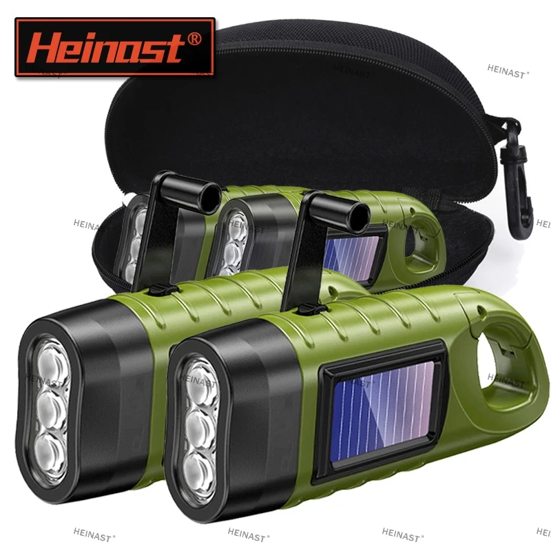 Extérieur LED main pressage Dynamo solaire manivelle puissance lampe de poche torche lumière main presse manivelle Camping lampe lumière pour la maison extérieure