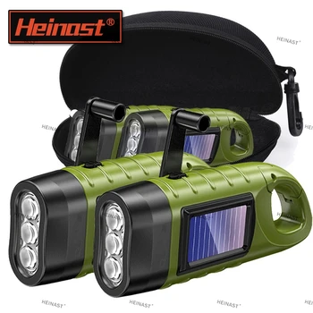 Hand Crank & Solar Powered LED Flashlight 1