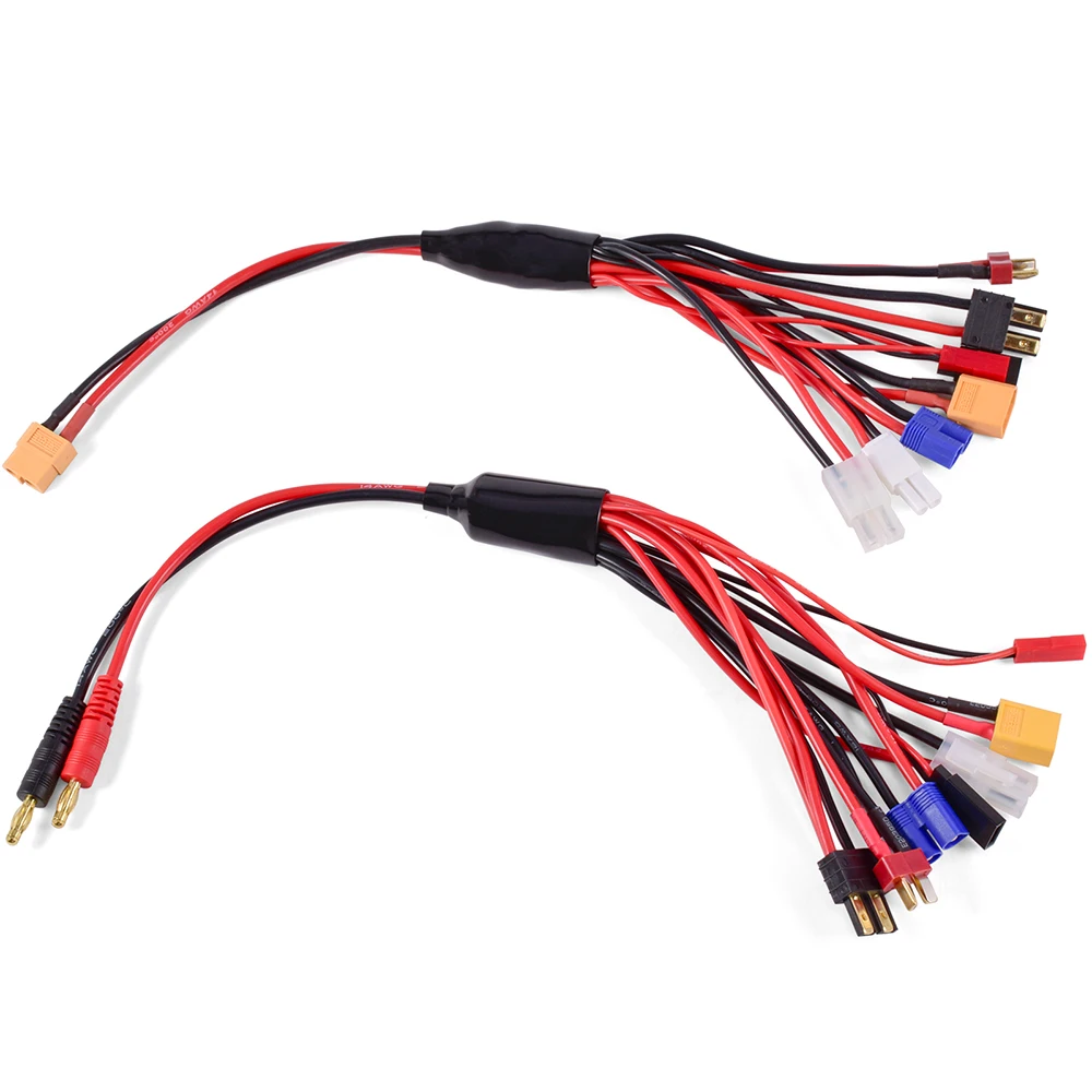 S90644a5d740b4ef7a7a00eaadf4ec816M RC Charger Adapter Connector 8 In 1 Charger 4.0mm Banana XT60 TRX Tamiya Lipo for RC Car Drone Imax B6 B6AC Battery Cable