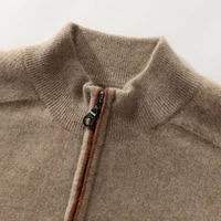 Class A 100% Pure Cashmere Sweater Men's Stand up collar Knitted Pullover Autumn Winter Warm and Soft Casual Shirt Luxurious 2