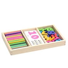 

1 Set Wooden Arithmetic Rods Cards Early Education Enlightenment Toys for Kids