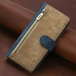 Leather Zipper Wallet Phone Case - Smart Book Cover for Honor 70 Lite (Blue)