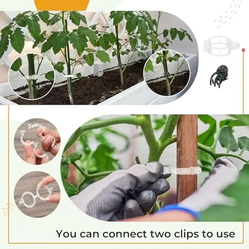 Garden Stakes Set Steel Plant Tomato Support DIY 4ft 5ft 6ft 7ft Accessories Clips Twist Tie Sunflower Bean Orchid Fixing